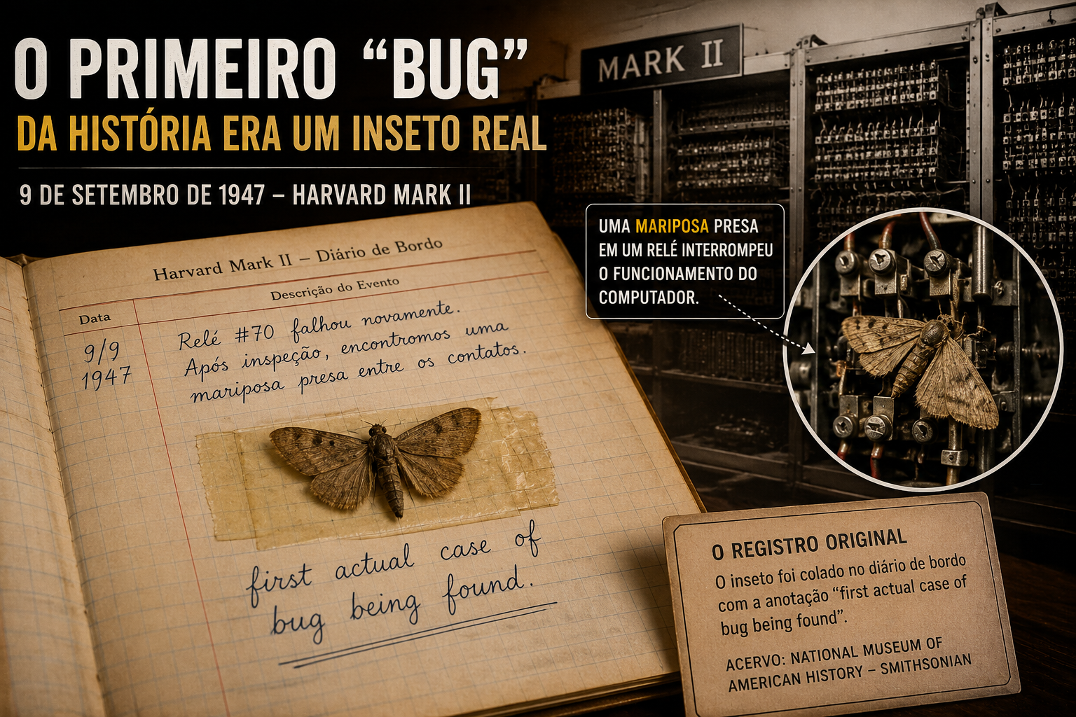 O primeiro “bug” da história era um inseto real: a curiosa origem de um dos termos mais usados da tecnologia