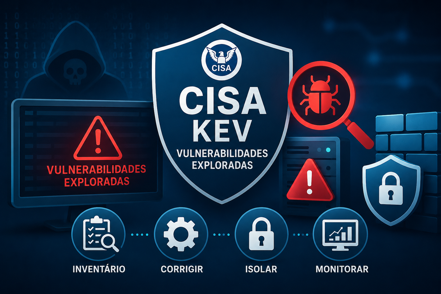 CISA adiciona vulnerabilidades exploradas ao catálogo KEV e acende alerta para empresas